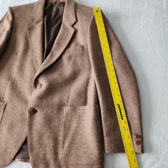 Henley Pure New Wool Tweed Blazer Mens 42‎ Short Hipster Jacket Vintage Wedding - Picture 9 of 16